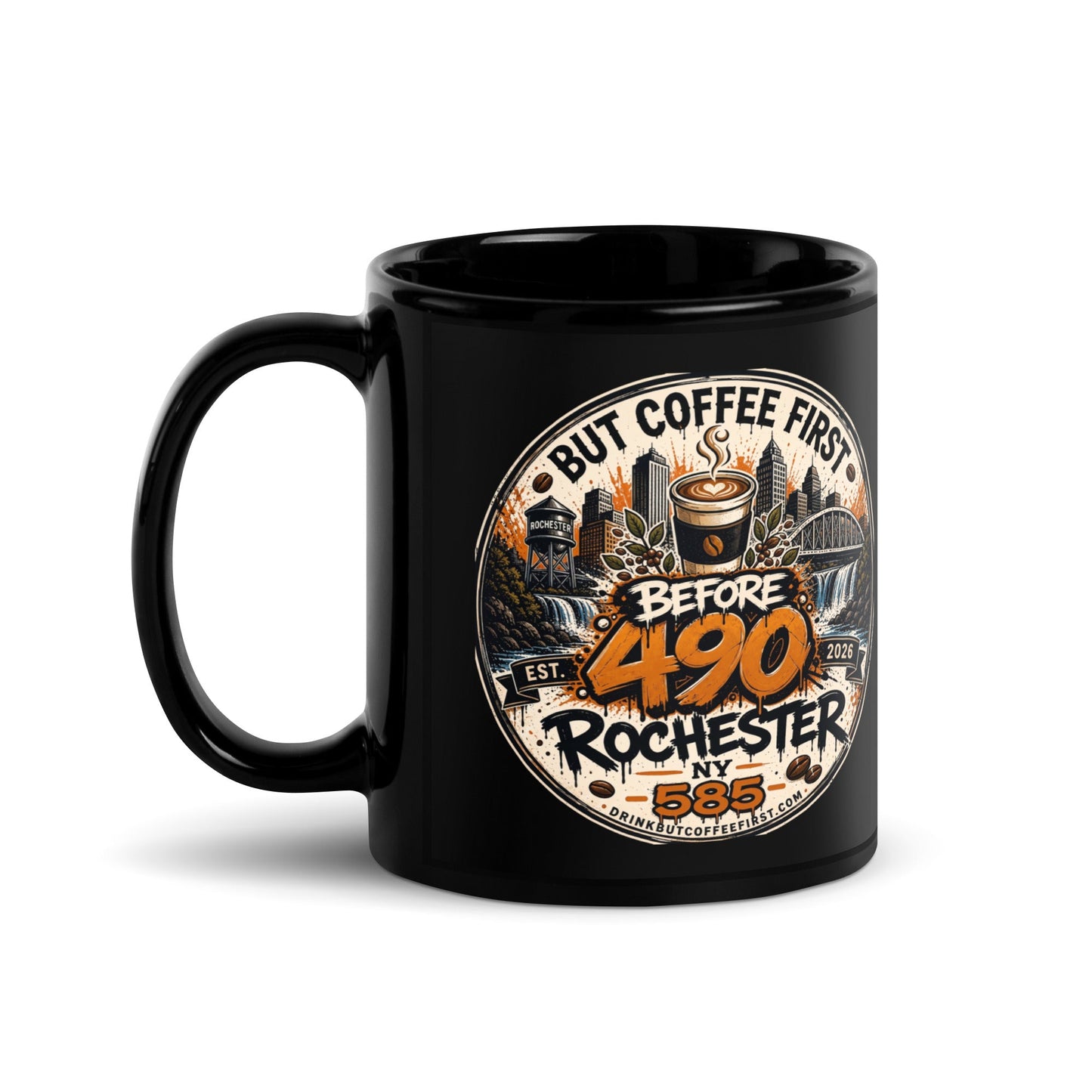 Rochester Black Glossy Mug