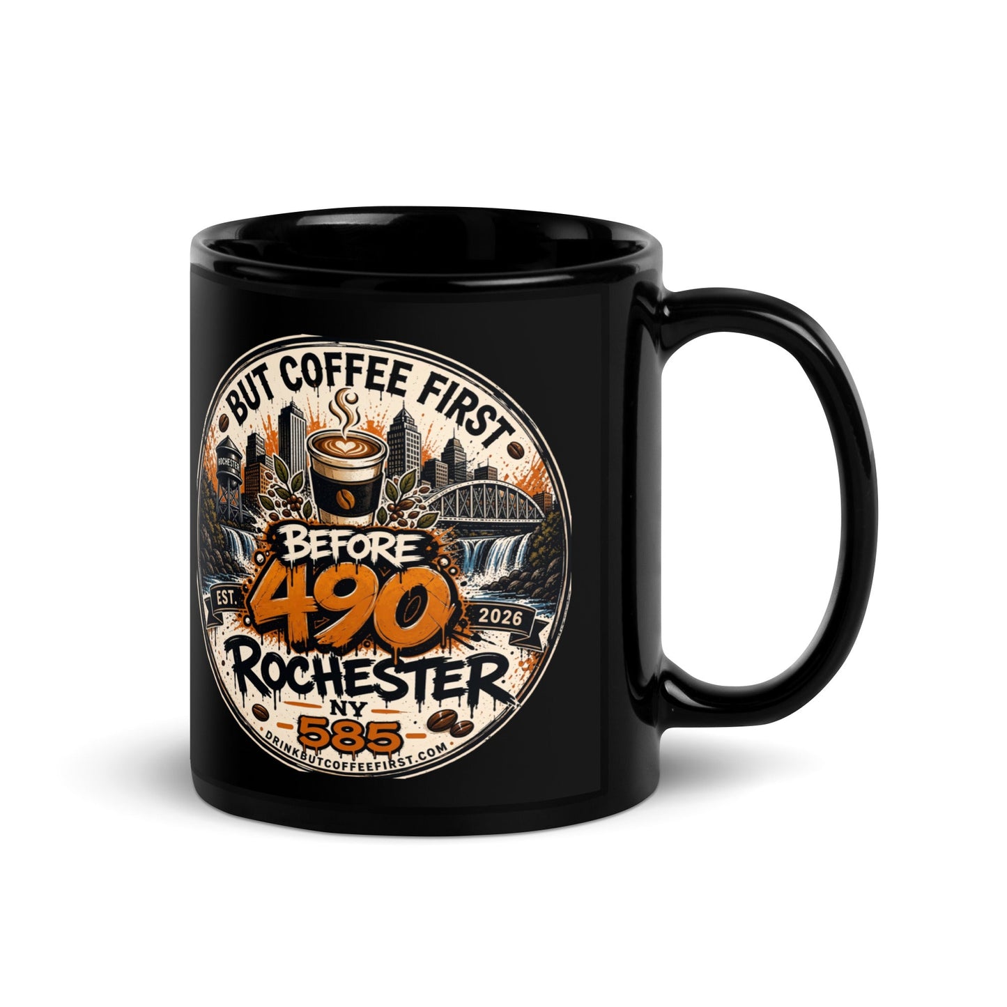 Rochester Black Glossy Mug