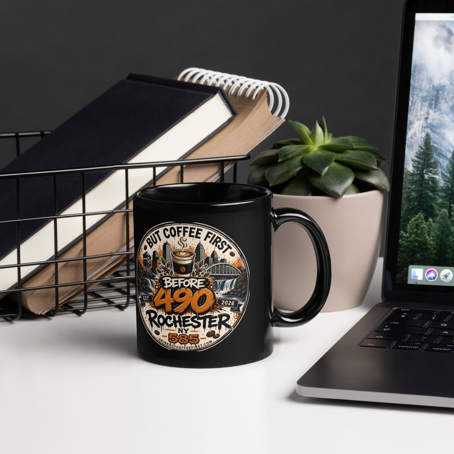 Rochester Black Glossy Mug