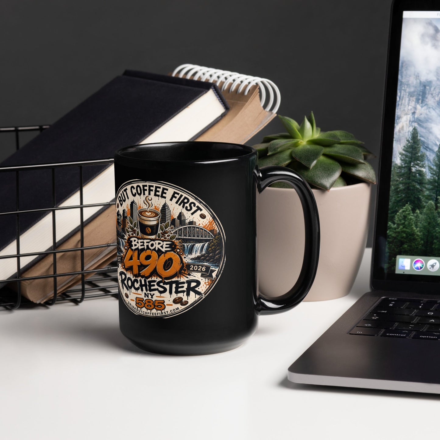 Rochester Black Glossy Mug